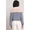 Women's Isla Stripe Cardi, Ivory Azul Stripe - Cardigans - 6