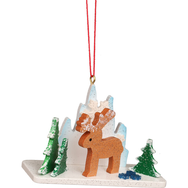 Icy Landscape Reindeer Ornament
