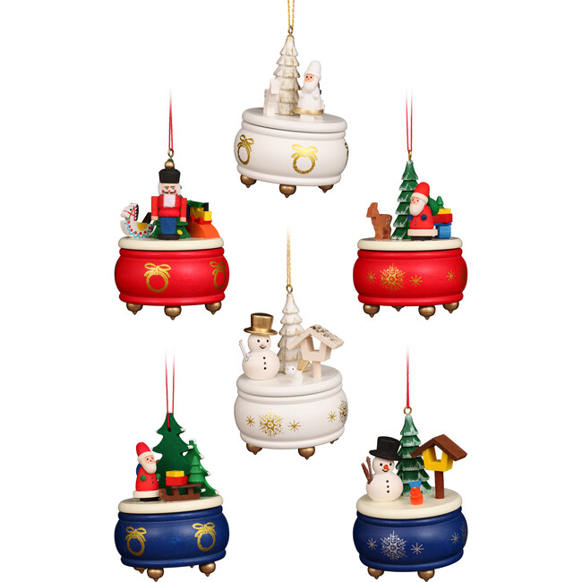 Set of 6 Music Box Ornaments