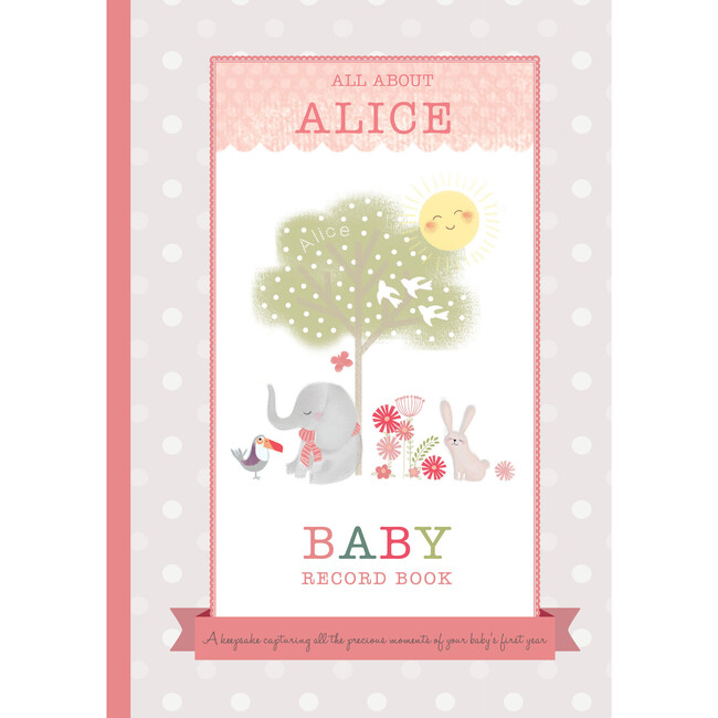 Personalized Baby Record Book, Pink