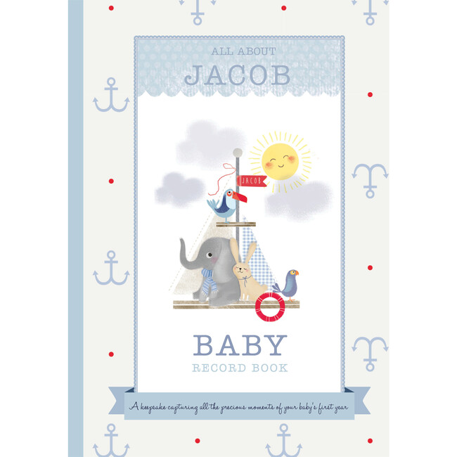Personalized Baby Record Book, Blue