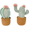 Set of 2 Cactus Pot Shelf Sitters, Green - Wall Décor - 1 - thumbnail