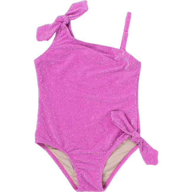 One Shoulder Swimsuit, Shimmer Pink