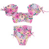 Two Piece High Waist Set, Mod Floral Pink - Two Pieces - 1 - thumbnail