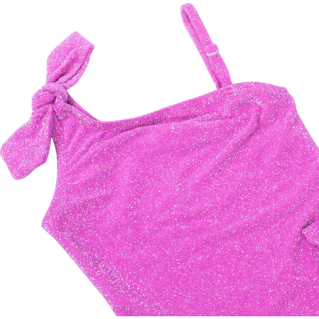 One Shoulder Swimsuit, Shimmer Pink - One Pieces - 3