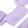 Two Piece High Waist Smocked Set, Shimmer Lilac - Two Pieces - 3