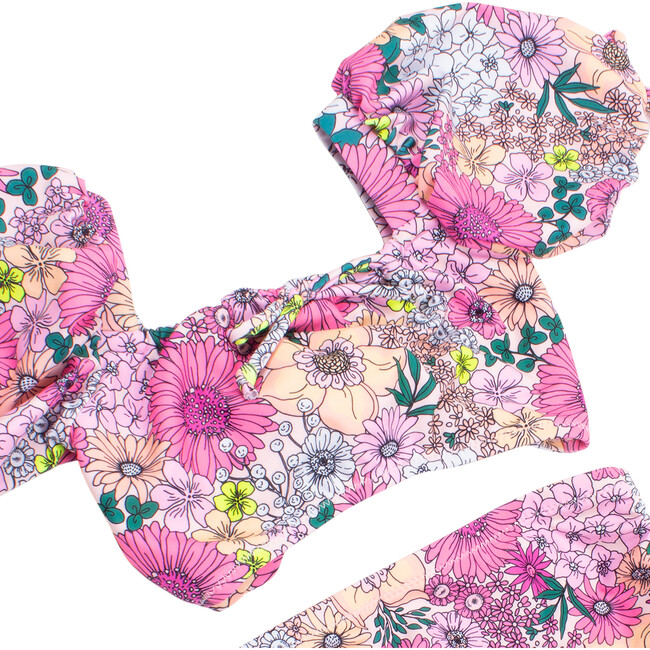 Two Piece High Waist Set, Mod Floral Pink - Two Pieces - 4