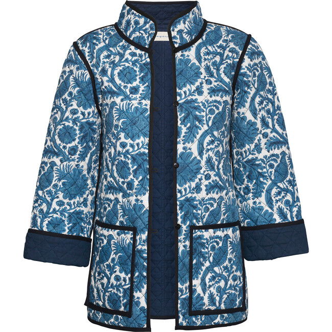Women's Quilted Jacket, Blue Pheasant