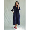 Women's  Artist's Dress, Blue Velvet Needlecord - Dresses - 2