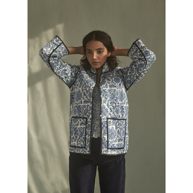 Women's Quilted Jacket, Blue Pheasant