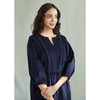 Women's  Artist's Dress, Blue Velvet Needlecord - Dresses - 4