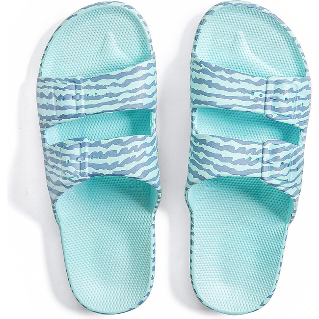 Neon Rebels x Freedom Moses Exclusive Two Band Slide, Blue Fun Stripe
