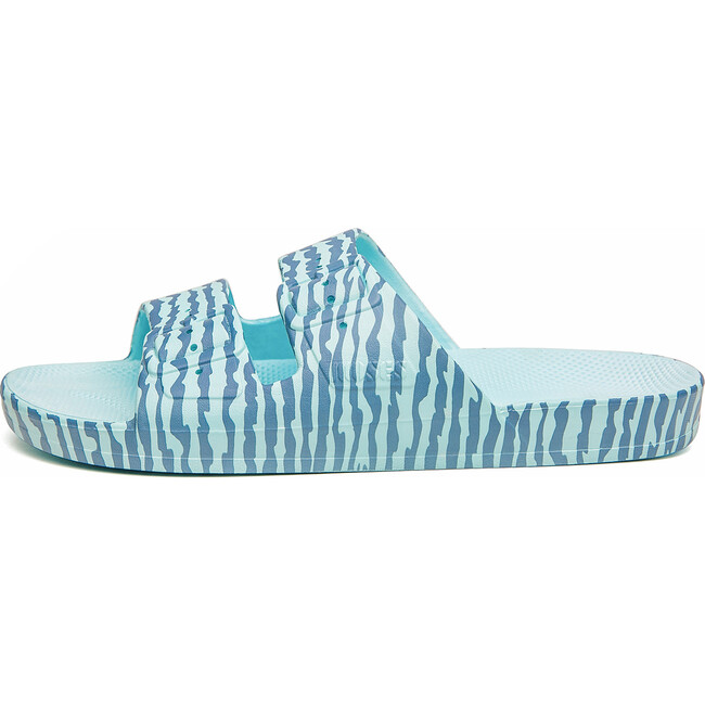 Neon Rebels x Freedom Moses Exclusive Adult Two Band Slide, Blue Fun Stripe