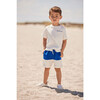 Bicolor Shorts, Cobalt & White - Shorts - 2