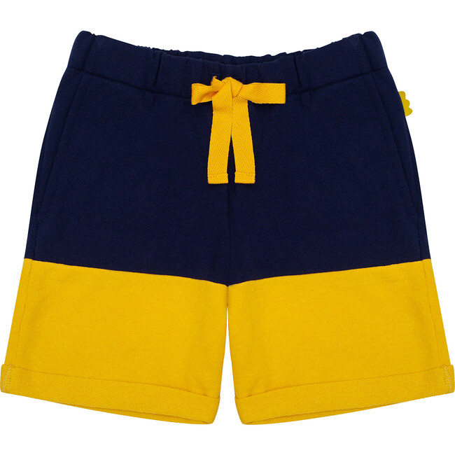 Bicolor Shorts, Navy & Yellow