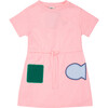 Patch T-Shirt Dress, Rose Pink - Dresses - 1 - thumbnail