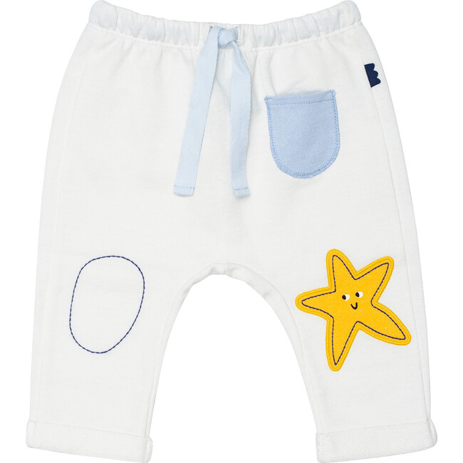 Baby Star Patch Pants, White