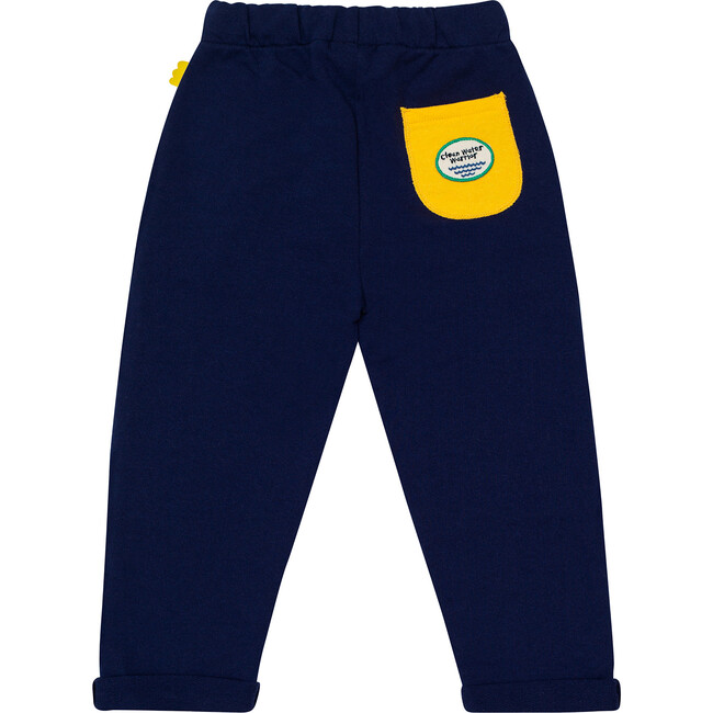 Yellow Pow Stitch Joggers, Navy - Sweatpants - 3