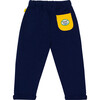 Yellow Pow Stitch Joggers, Navy - Sweatpants - 3 - thumbnail