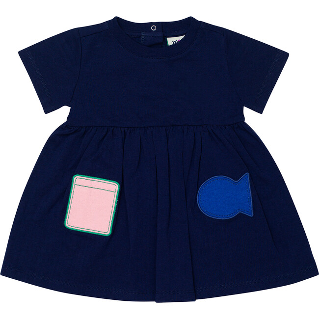 Baby Patch Dress, Blue - Dresses - 1