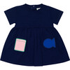 Baby Patch Dress, Blue - Dresses - 1 - thumbnail