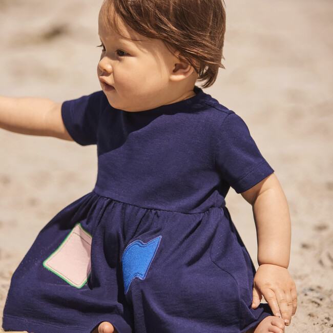 Baby Patch Dress, Blue