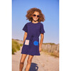 Patch T-Shirt Dress, Blue - Dresses - 2 - thumbnail