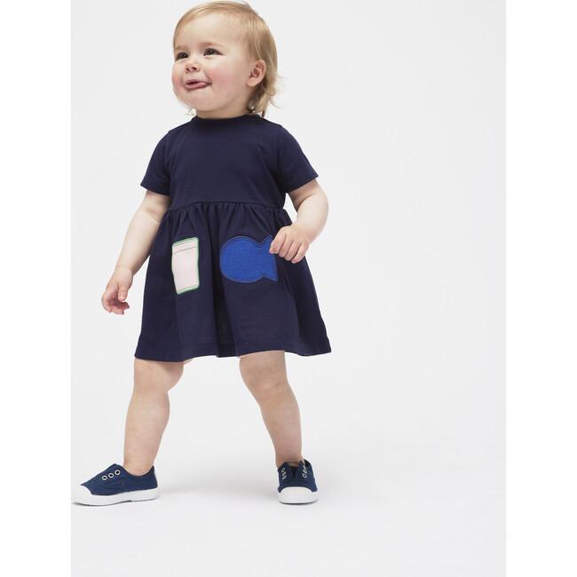 Baby Patch Dress, Blue - Dresses - 4