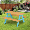 Outdoor Picnic Table & Chair Set - Wood / Petrol - Kids Seating - 3 - thumbnail