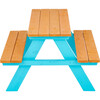 Outdoor Picnic Table & Chair Set - Wood / Petrol - Kids Seating - 9