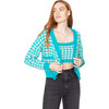 Rae Cardigan Set, Cream and Blue - Cardigans - 1 - thumbnail