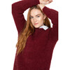 Dee Crewneck Sweater, Burgundy - Sweaters - 1 - thumbnail