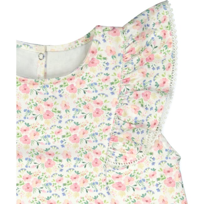 Organic Flutter Sleeve Dress, Watercolor Floral