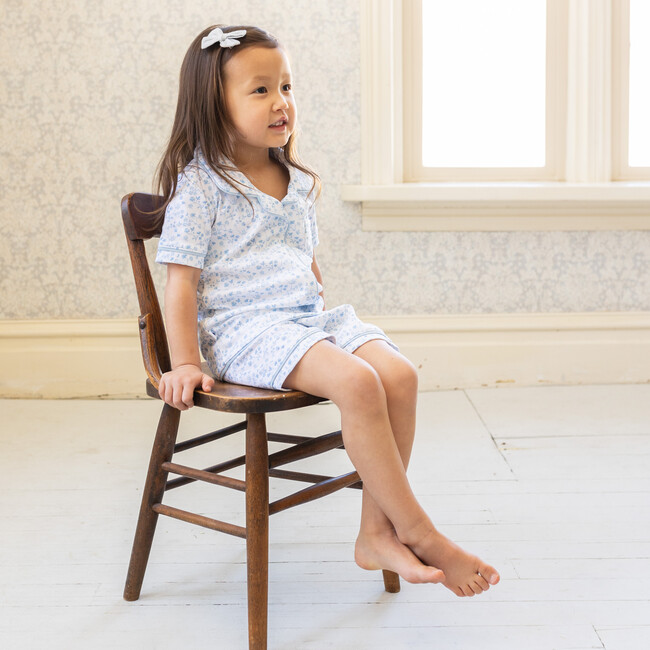 Short Sleeve Classic Pajamas, Blue Vines