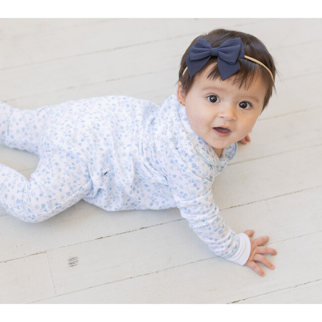 Classic Pajama Footie, Blue Vines - Footie Pajamas - 3