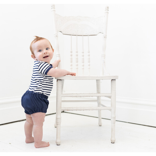 Organic Bodysuit, Breton Stripe Ringer Tee - Onesies - 4