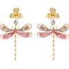 Lux Dragonfly Earrings, Pink - Earrings - 1 - thumbnail