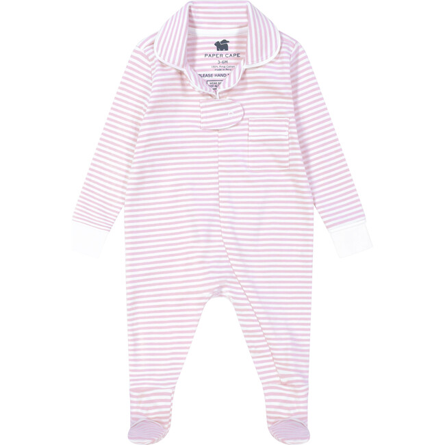 Classic Pajama Footie, Pink Stripe - Pajamas - 1