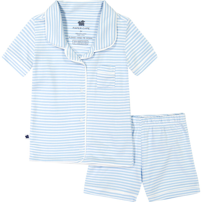 Short Sleeve Classic Pajamas, Blue Stripe