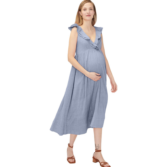 The Women's Sarah Dress, Steel Blue - Dresses - 1