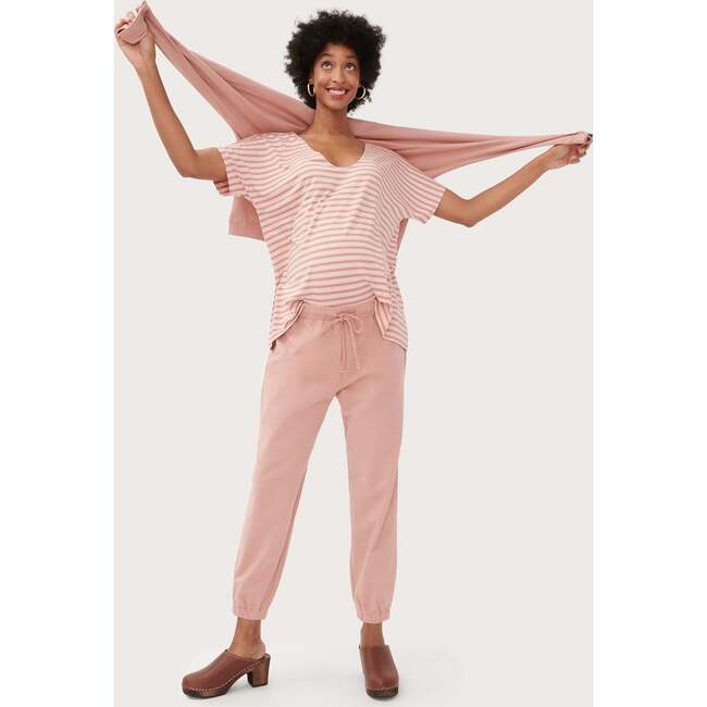 The Women's Perfect Vee, Clay/Blush Stripe - Tees - 3