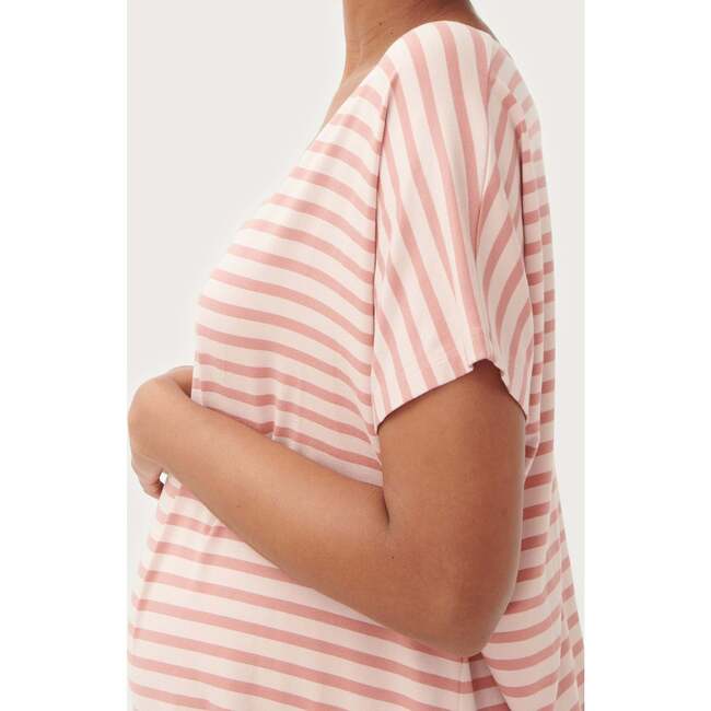 The Women's Perfect Vee, Clay/Blush Stripe - Tees - 4