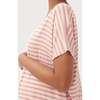 The Women's Perfect Vee, Clay/Blush Stripe - Tees - 4