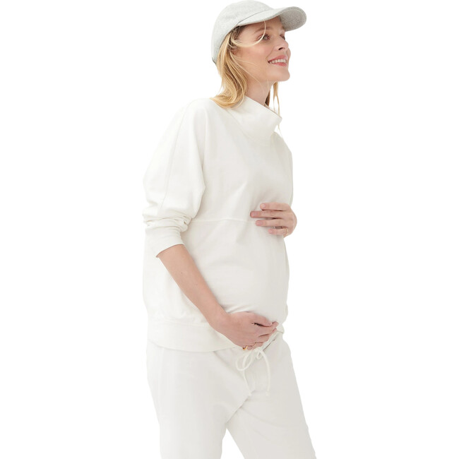 The Women's Funnel Neck Out-The-Door Sweatshirt, Ivory - Sweatshirts - 1