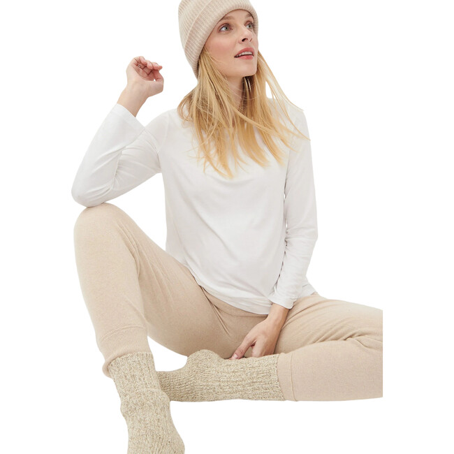 The Women's Fitted Longsleeve Tee, White - Tees - 1