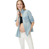 The Women's Denim Maternity Shirt, Light Wash - Shirts - 1 - thumbnail