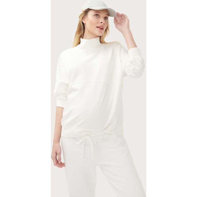 The Women's Funnel Neck Out-The-Door Sweatshirt, Ivory - Sweatshirts - 4