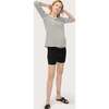 The Women's Fitted Longsleeve Tee, Charcoal/White Stripe - Tees - 2
