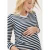 The Women's Fitted Longsleeve Tee, Navy/Ivory Stripe - Tees - 4 - thumbnail