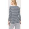 The Women's Fitted Longsleeve Tee, Navy/Ivory Stripe - Tees - 5 - thumbnail
